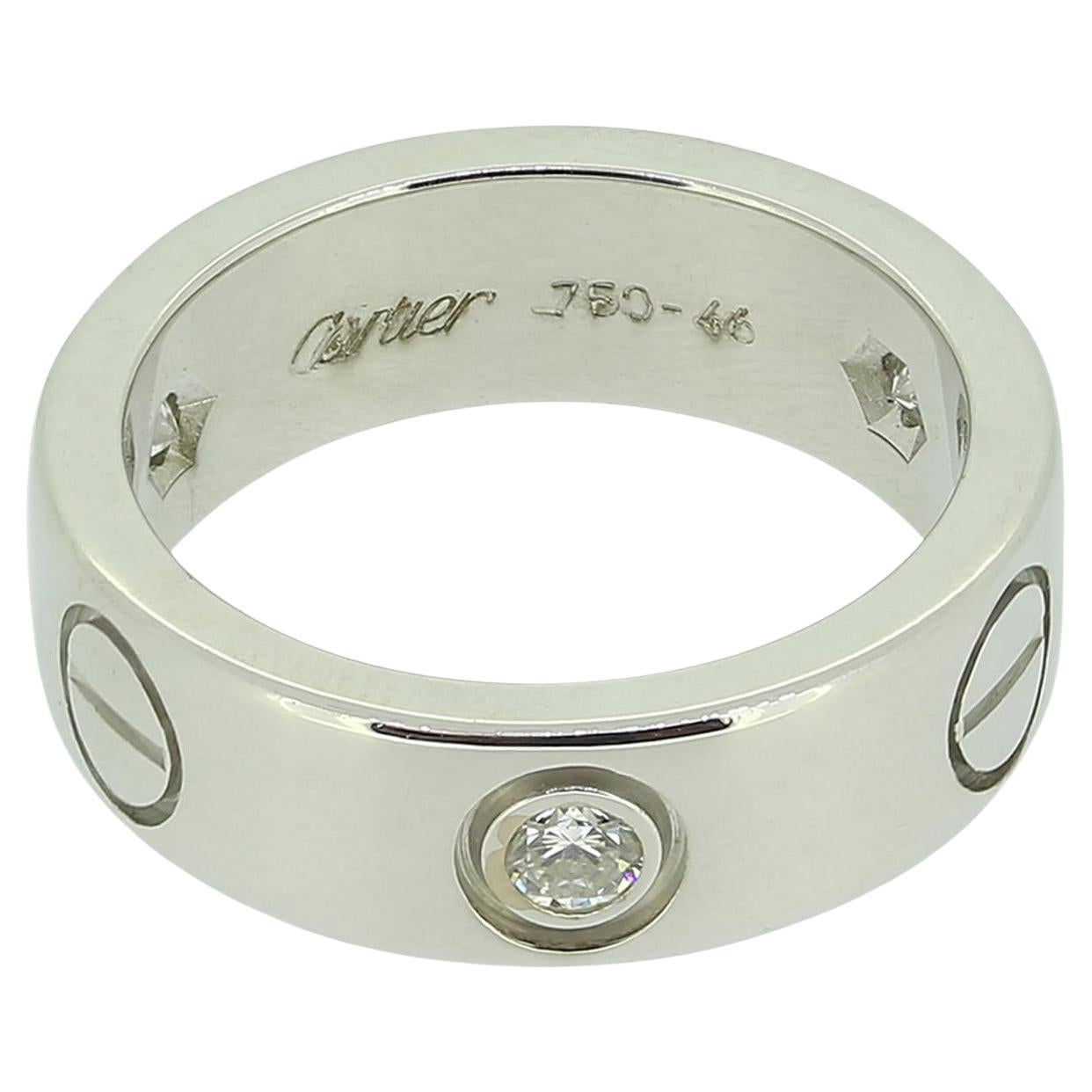 Cartier LOVE Ring mit drei Diamanten, Größe G 1/2 (46)