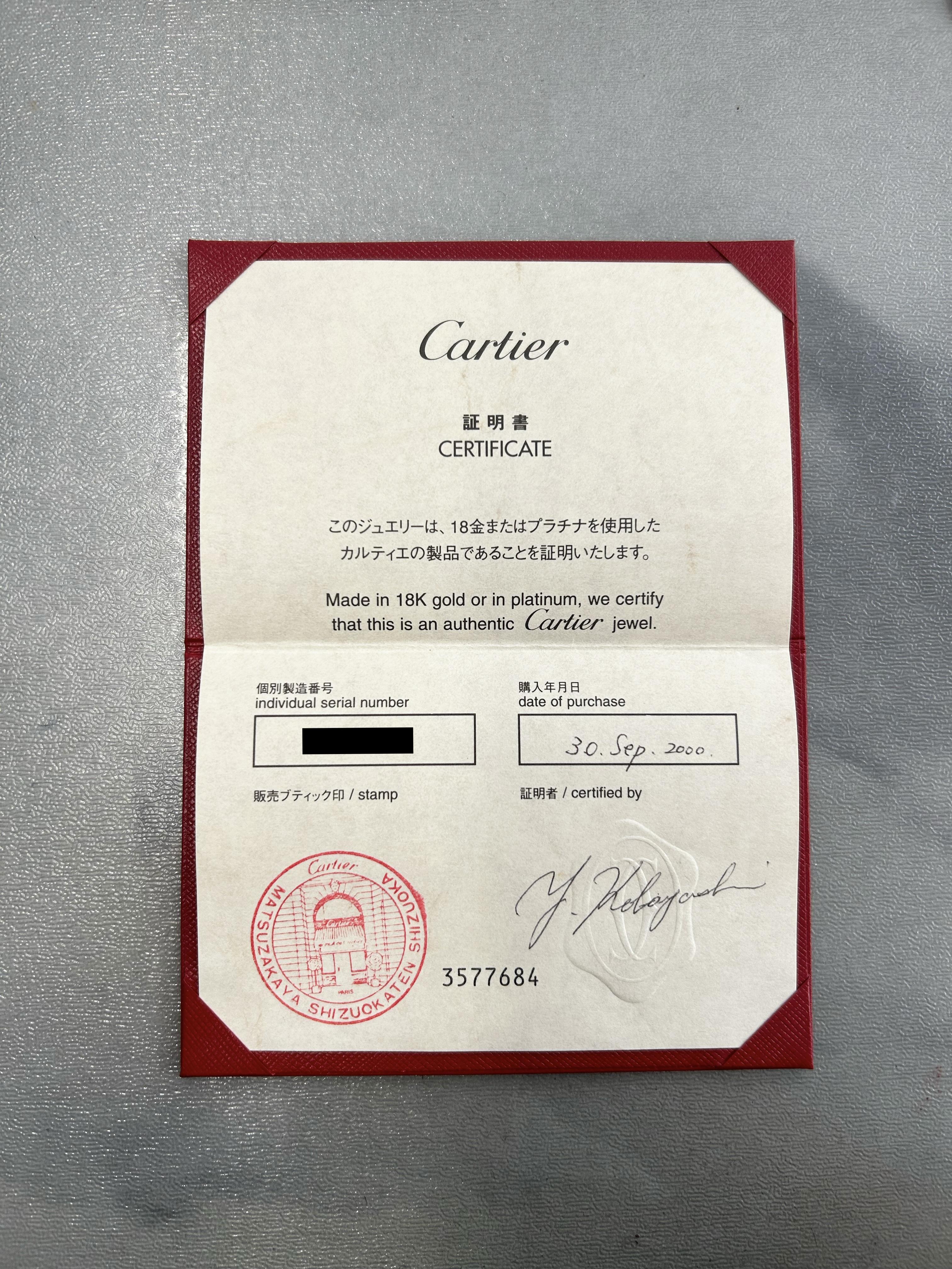 Brilliant Cut Cartier Three Diamond LOVE Ring Size I (48) For Sale