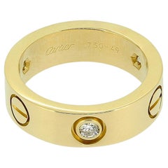 Cartier Three Diamond LOVE Ring Size J (49)