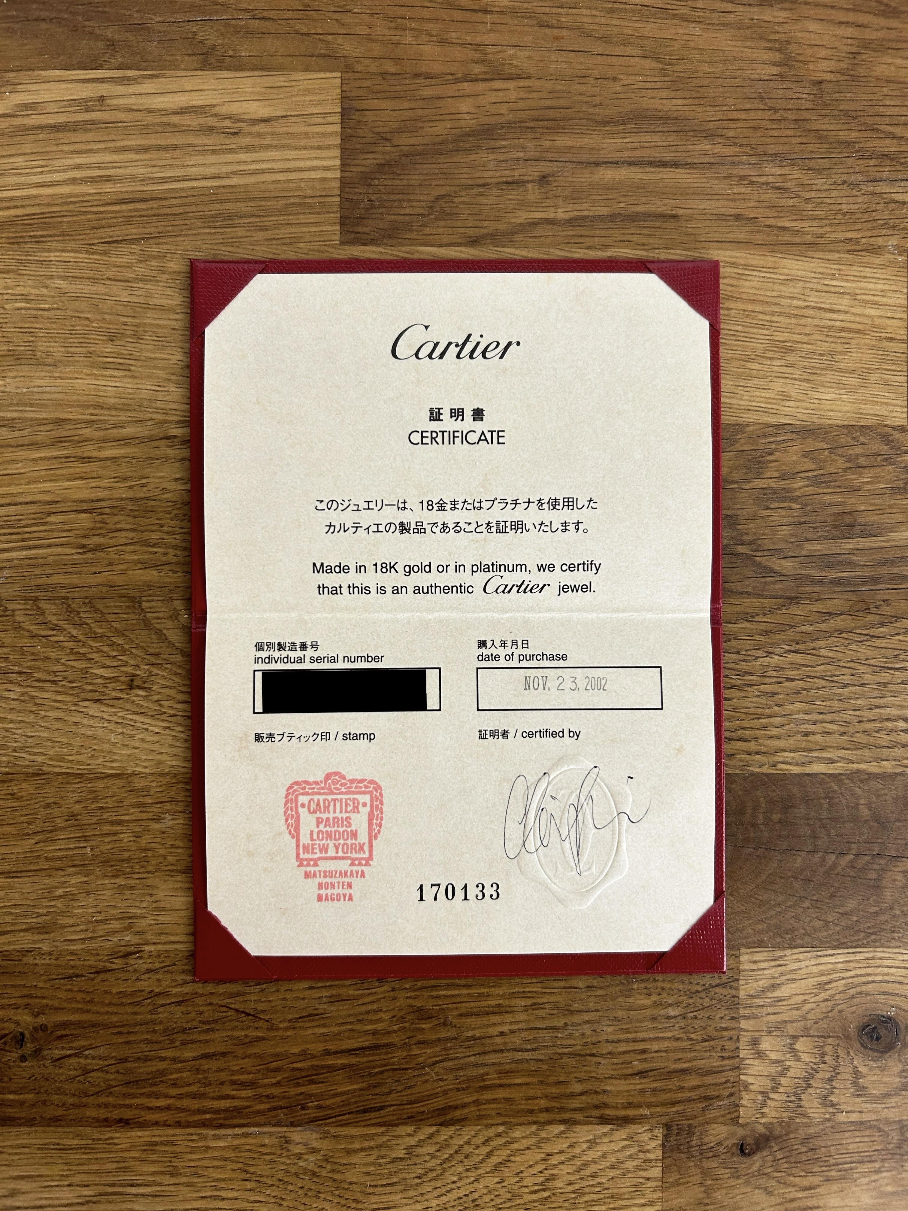 Cartier Three Diamond LOVE Ring Size K 1/2 (51) In Excellent Condition For Sale In London, GB