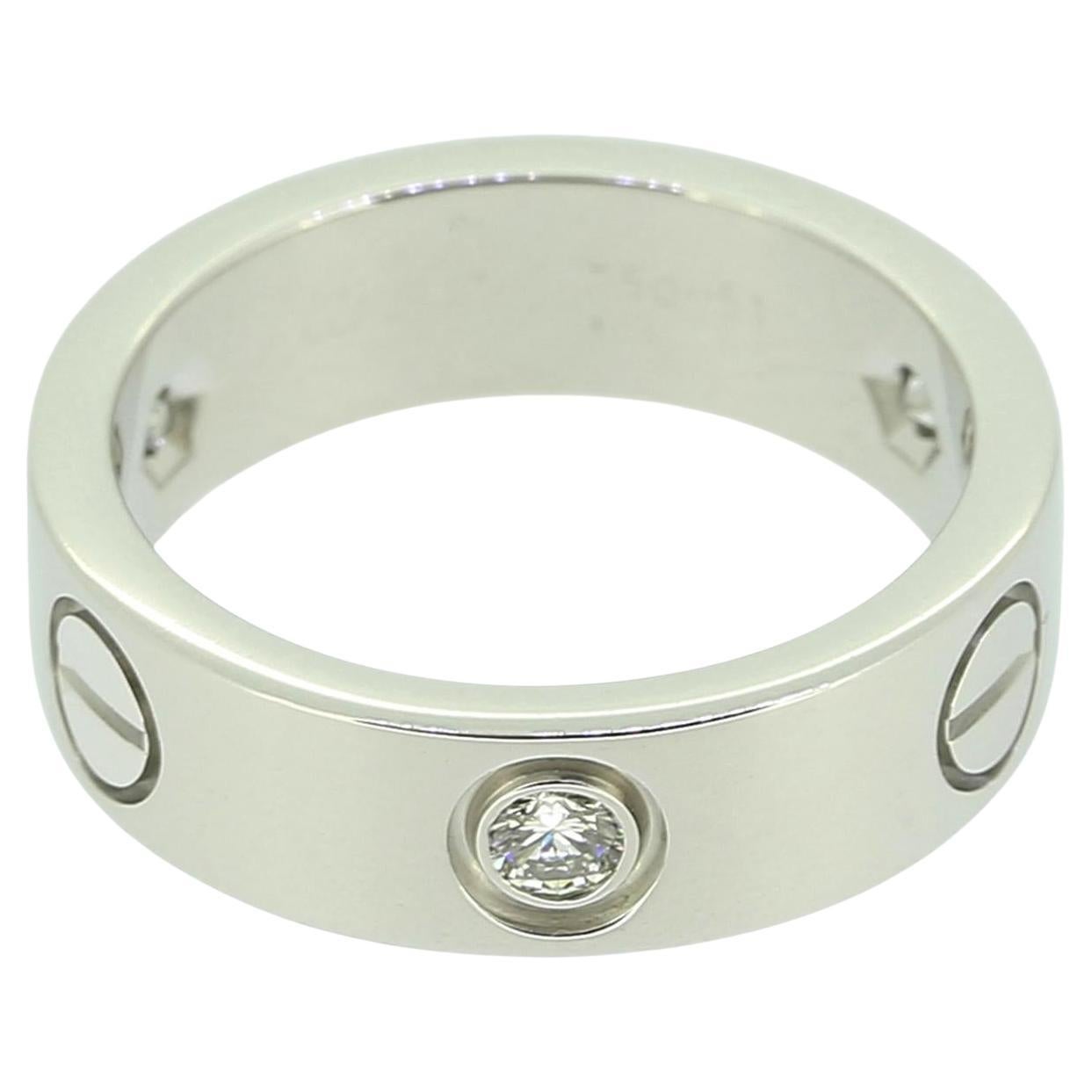 Cartier Three Diamond LOVE Ring Size K 1/2 (51)