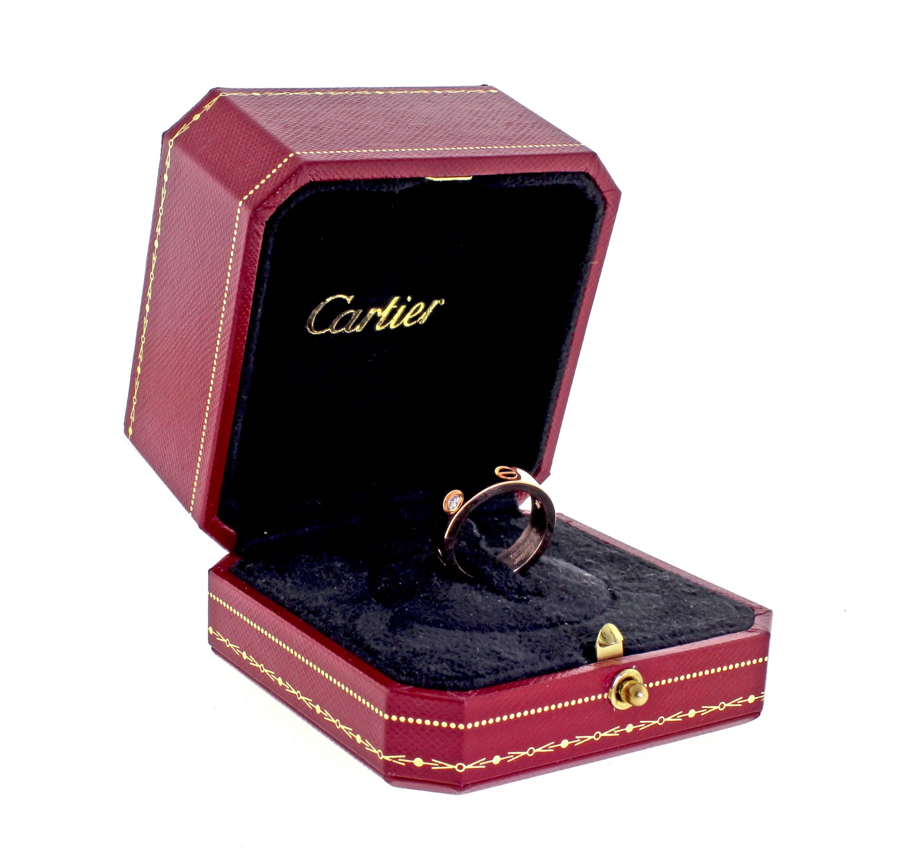 cartier love ring 3 diamond rose gold