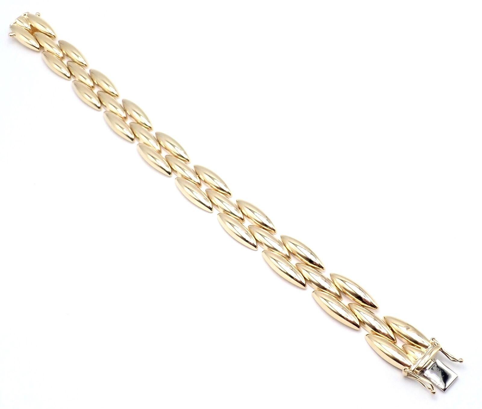 Women's or Men's Cartier Three-Row Gentiane Rice Link Yellow Gold Bracelet