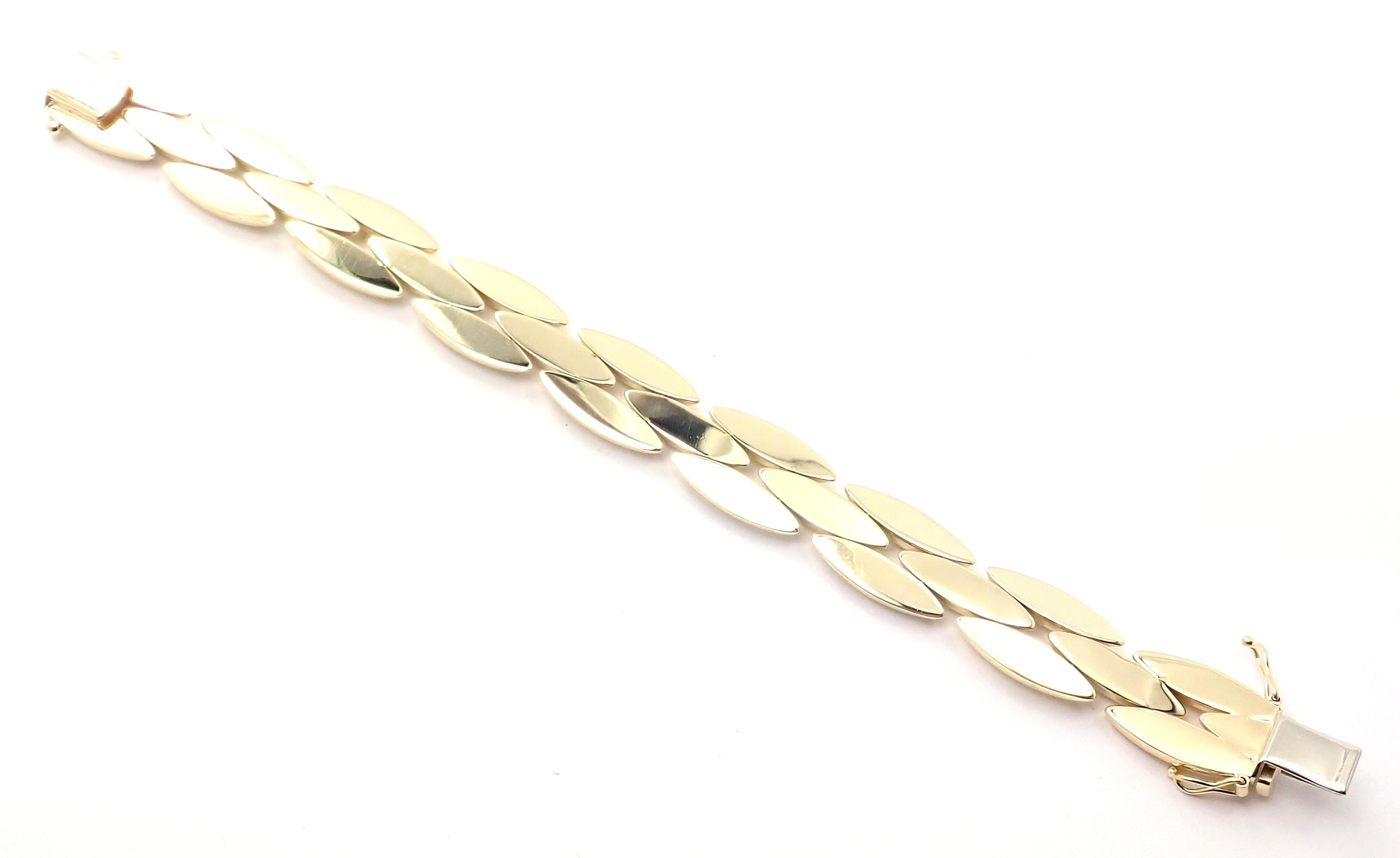 Cartier Three-Row Gentiane Rice Link Yellow Gold Bracelet In Excellent Condition In Holland, PA