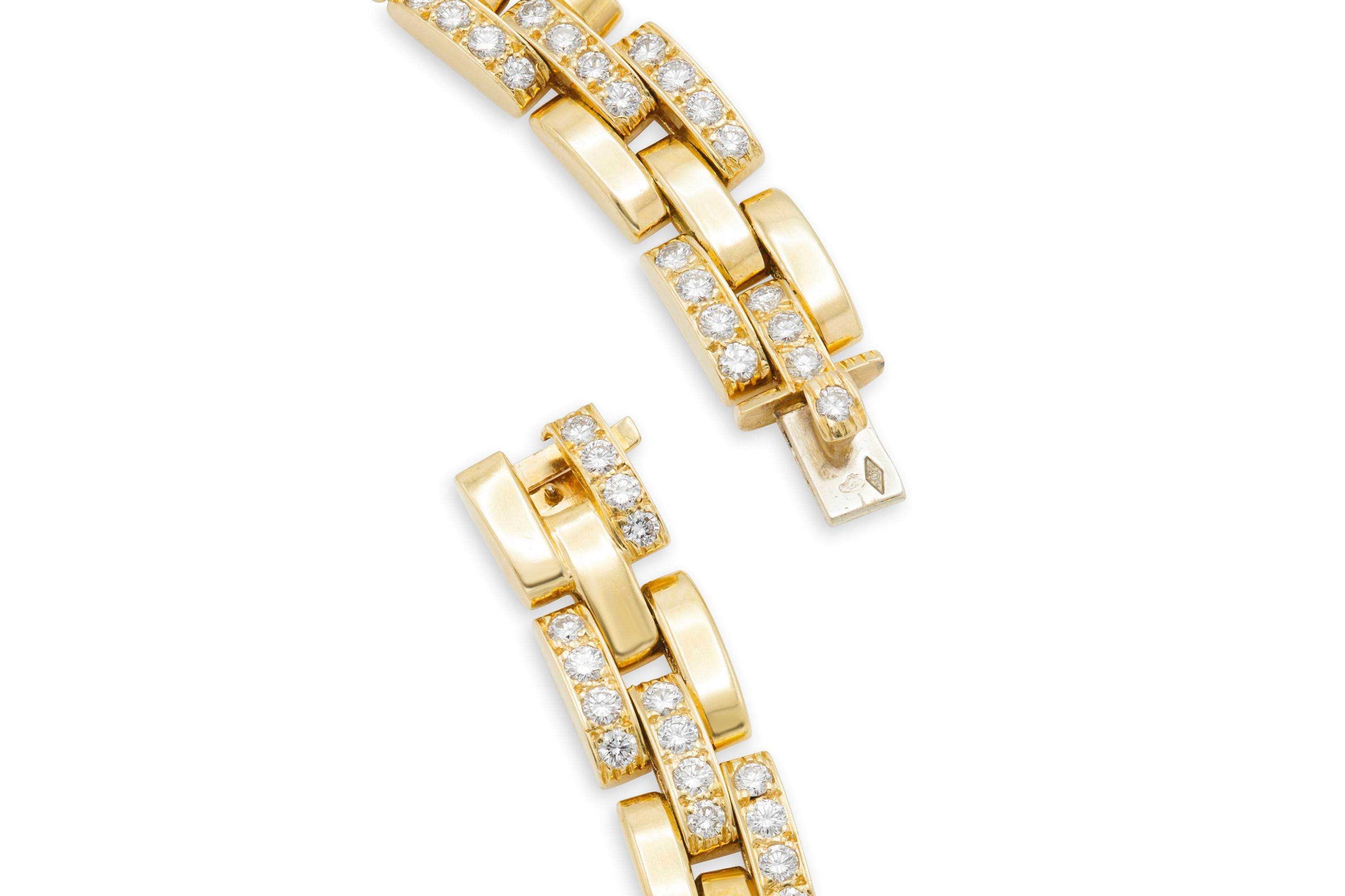Cartier Dreireihige Maillon Panther-Halskette für Damen oder Herren im Angebot