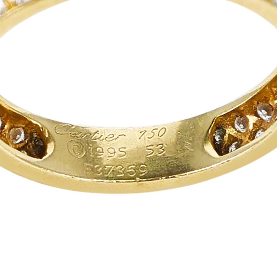 Cartier Dreireihiger runder Diamant-Hochzeitsring, 18 Karat Gold (Rundschliff) im Angebot