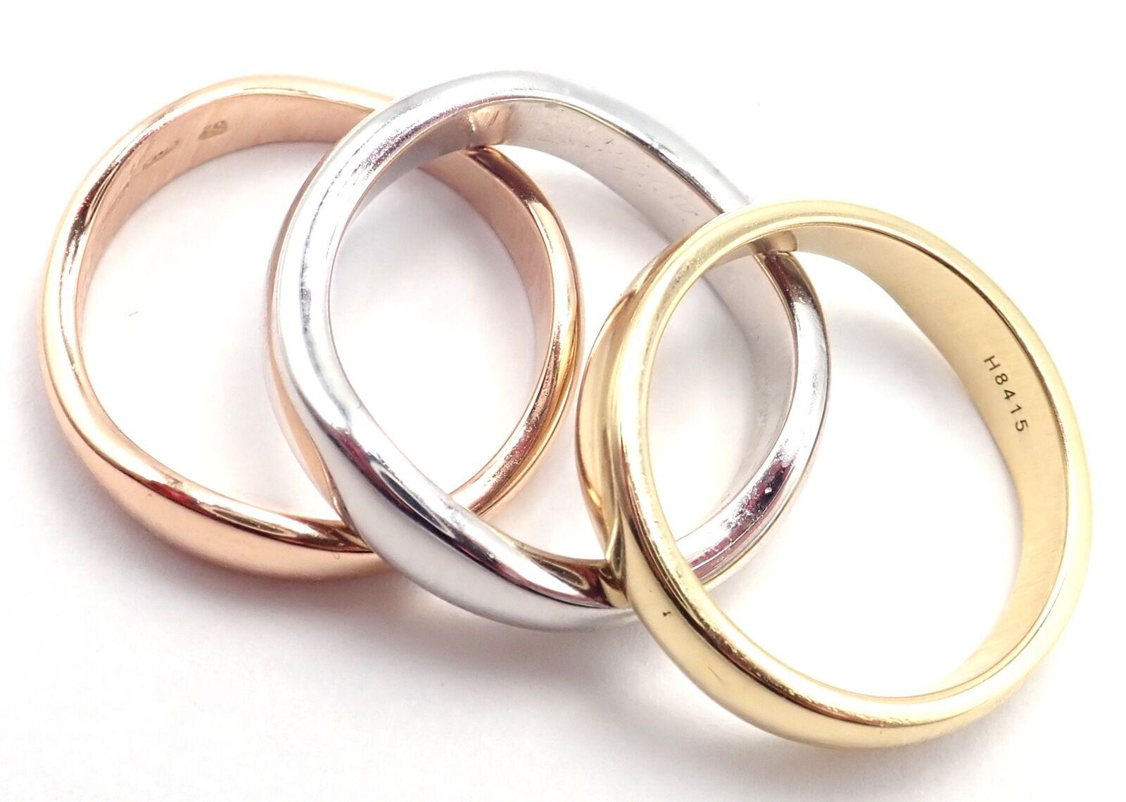 Cartier Bague à trois anneaux en or tricolore à enfiler en vente 2