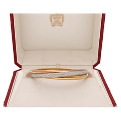 Cartier Three Tone 18 Karat Gold Trinity Diamond Bracelet
