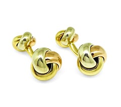 Cartier Three Tone 18k Gold Knot Cufflinks