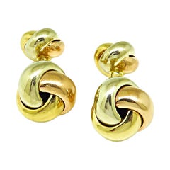 Cartier Three Tone 18k Gold Knot Cufflinks