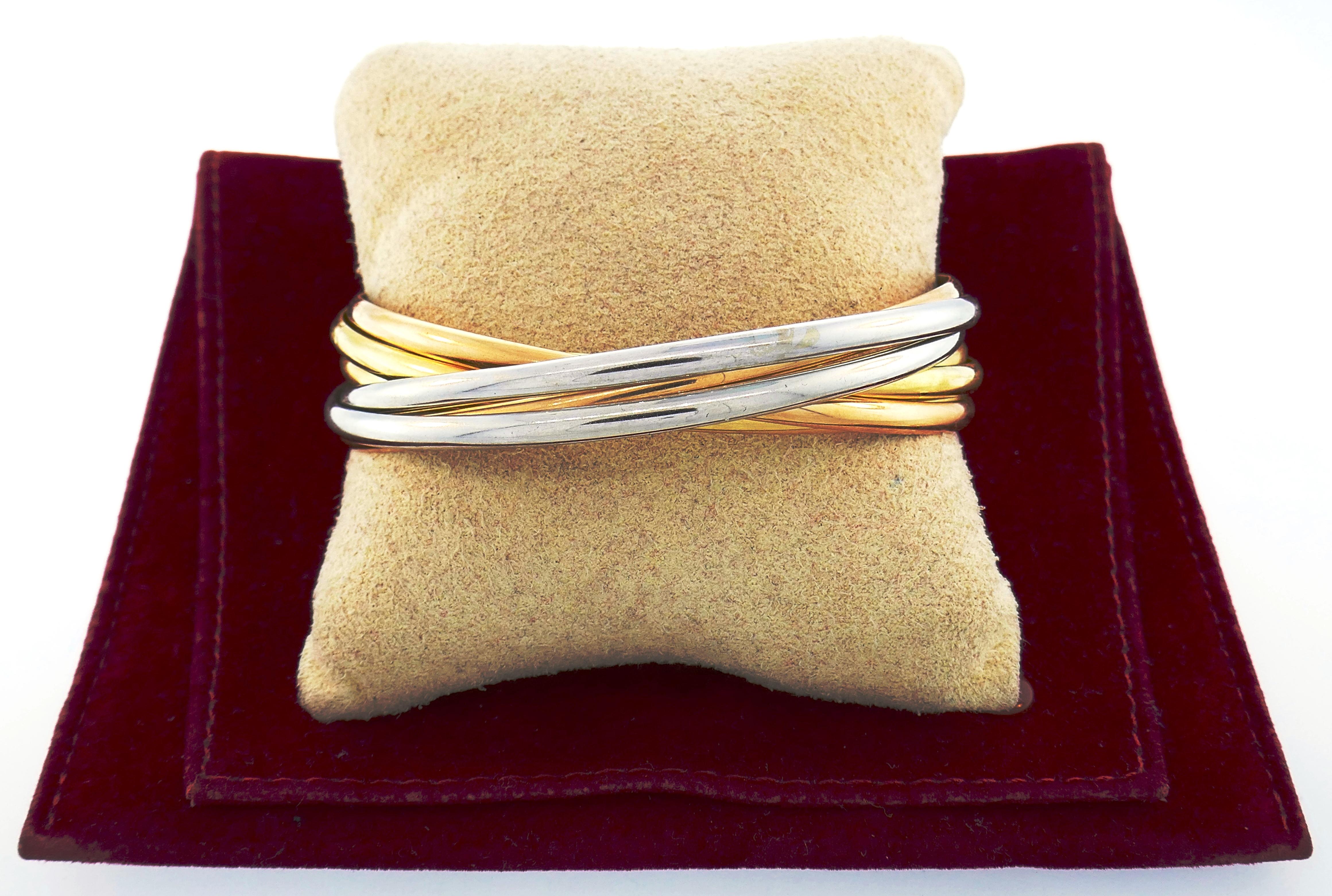 Cartier Three-Tone Gold Bangle Bracelet 5