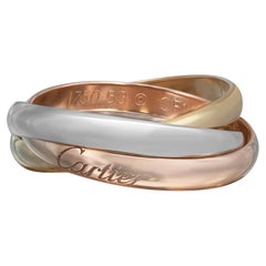 Cartier Three-Tone Small Trinity Ring 18k White Yellow and Pink Gold