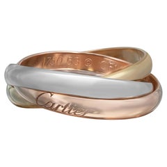 Cartier, petite bague Trinity en or blanc, jaune et rose 18 carats