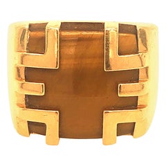 Vintage Cartier Tiger Eye and Gold Ring