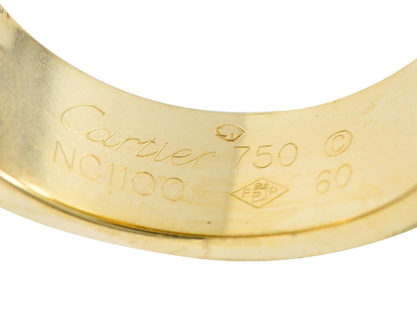 Uncut Cartier Tiger's Eye 18 Karat Gold Men's Cushion Santos Dumont Ring