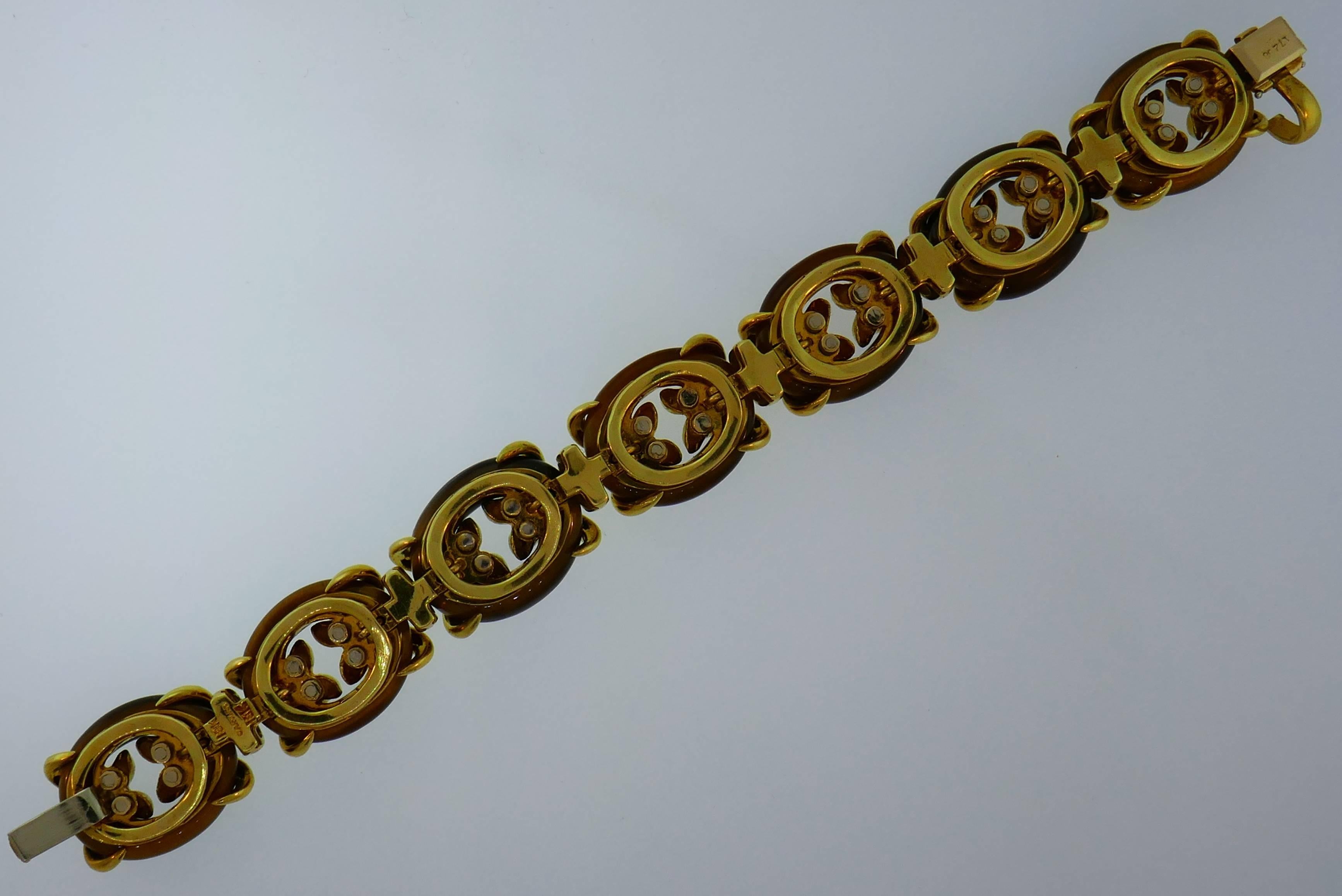 Cartier Tiger's Eye Yellow Gold Bracelet, 1970s 2