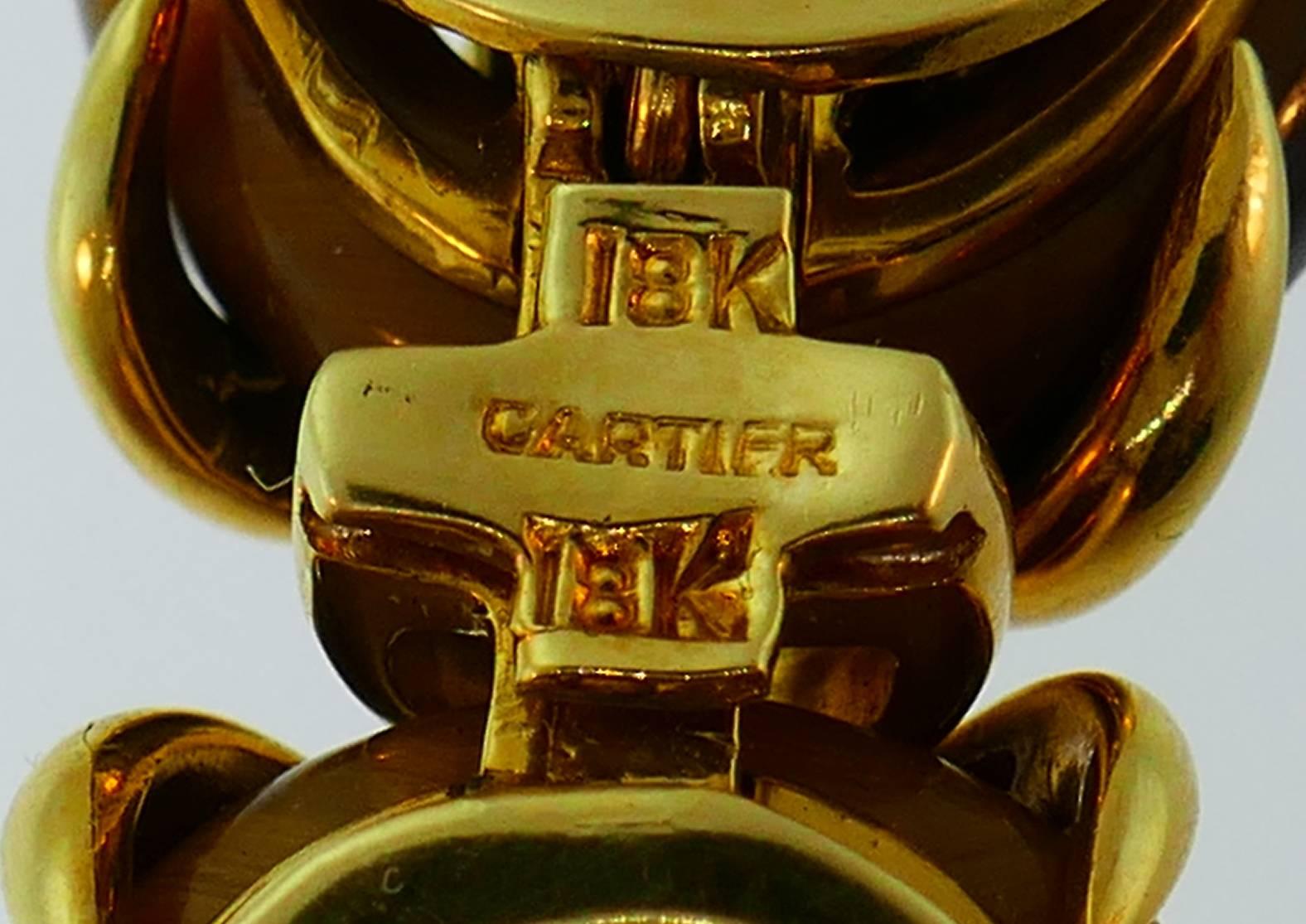 Cartier Tiger's Eye Yellow Gold Bracelet, 1970s 3