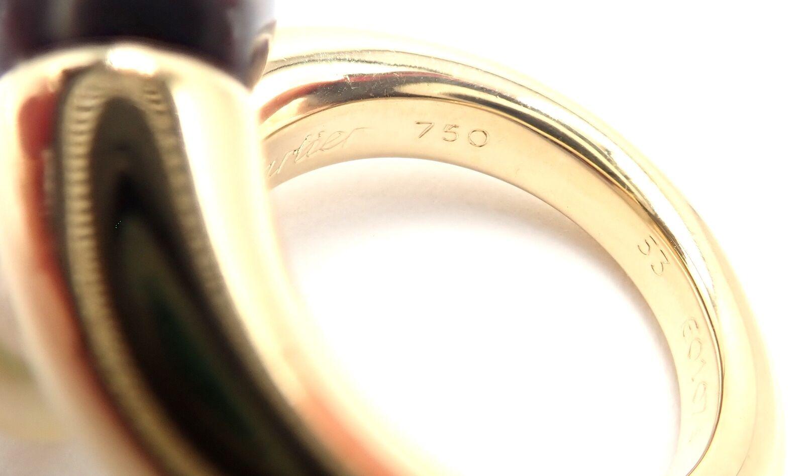 Cartier Toi Et Moi White Black Pearl Two Pearls Bypass Yellow Gold Band Ring 3