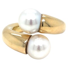 Cartier Toi & Moi Pearl Ring in 18 Karat Yellow Gold, 1996