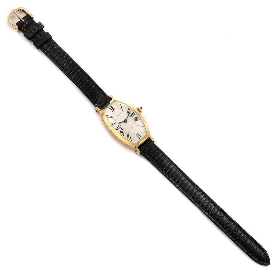 Cartier Tonneau 18K Yellow Gold Silver Dial Ladies Watch 4
