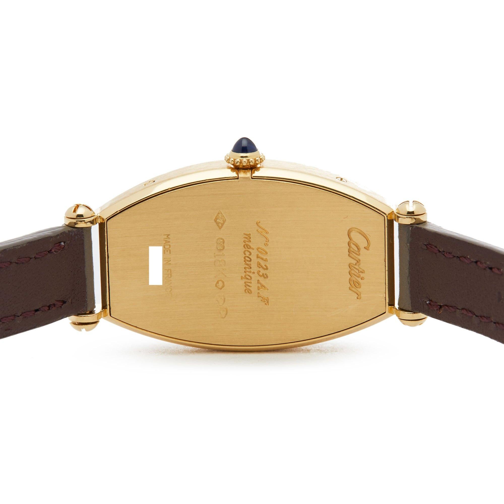 Women's or Men's Cartier Tonneau 2451B Ladies Yellow Gold Mecanique Watch