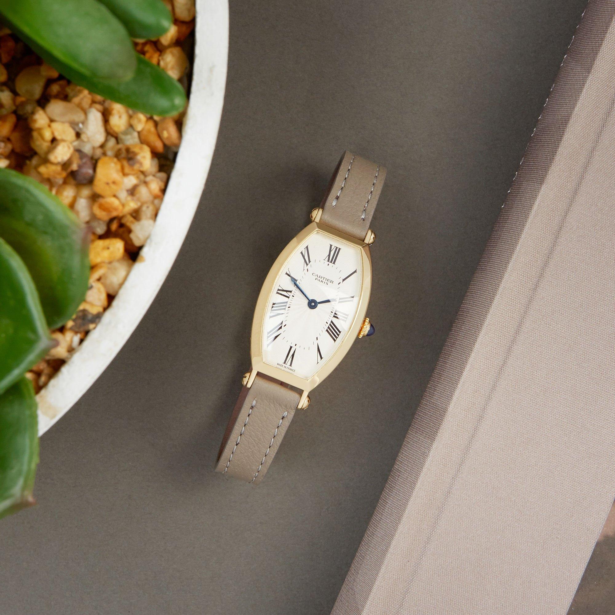 Cartier Tonneau 2451B Ladies Yellow Gold Mecanique Watch 2