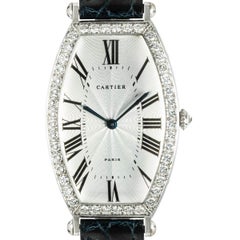 Cartier Tonneau Cintree White Gold Diamond Bezel