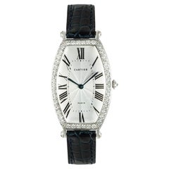 Cartier Tonneau Cintree Montre en or blanc et diamants