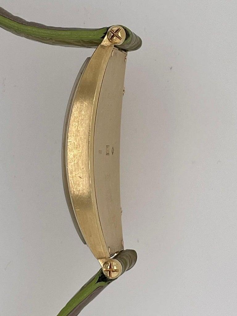 Cartier Tonneau Duel Time Ladies Wristwatch, 18Kt, Vintage For Sale 6