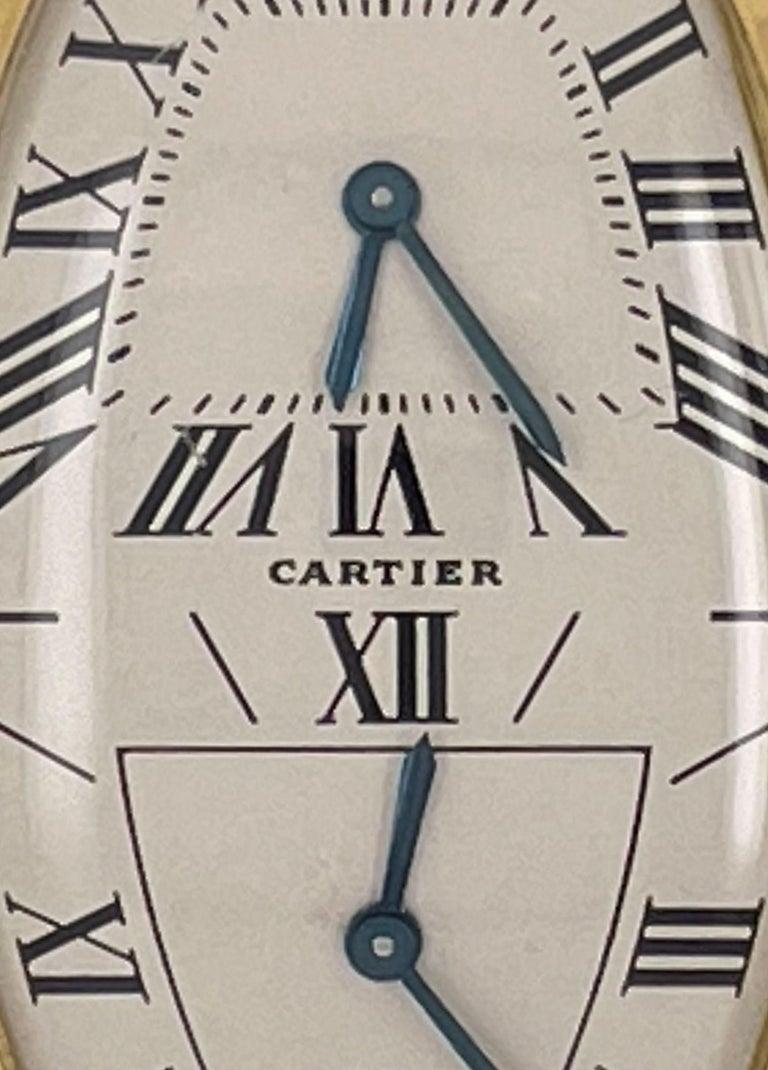 Cartier Tonneau Duel Time Ladies Wristwatch, 18Kt, Vintage In Good Condition For Sale In Manhasset, NY