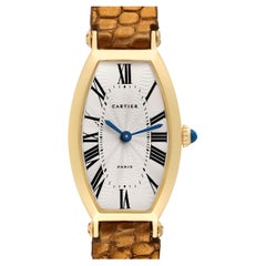 Cartier Tonneau Paris Yellow Gold Silver Dial Ladies Watch