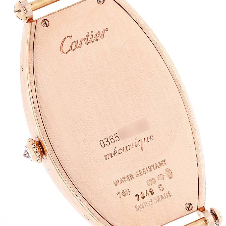 Cartier Montre Tonneau en or rose et diamants pour femmes 2849 en vente 2