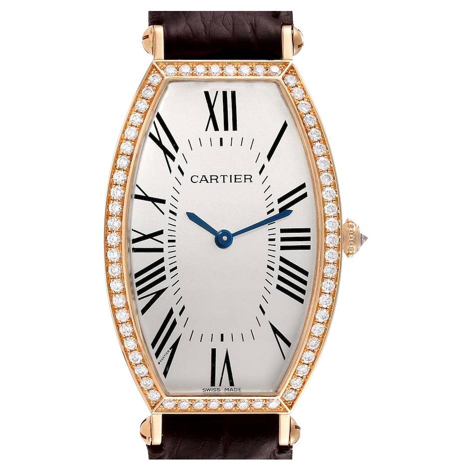 Cartier Montre Tonneau en or rose et diamants pour femmes 2849 en vente