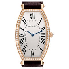 Cartier Montre Tonneau en or rose et diamants pour femmes 2849