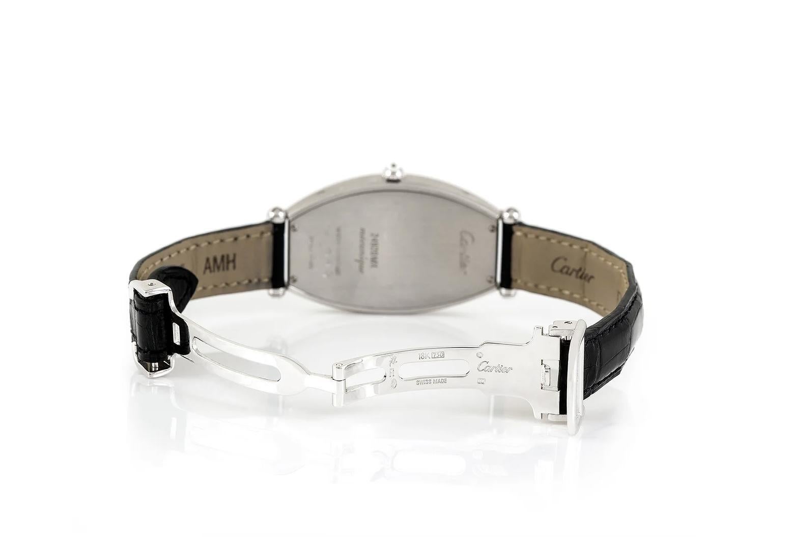 Orologio Cartier Tonneau con diamanti In condizioni buone in vendita a New York, NY
