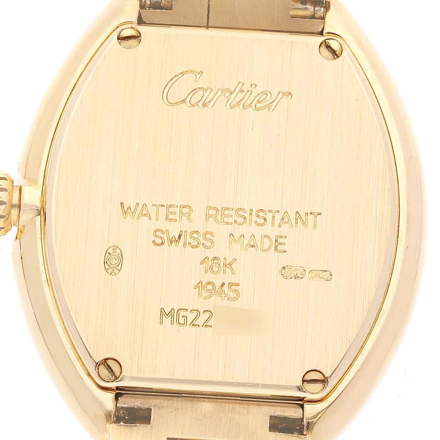 Cartier Tonneau Yellow Gold Silver Dial Vintage Quartz Ladies Watch 1945 2