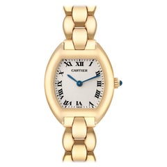 Cartier Tonneau Yellow Gold Silver Dial Vintage Quartz Ladies Watch W15174P4