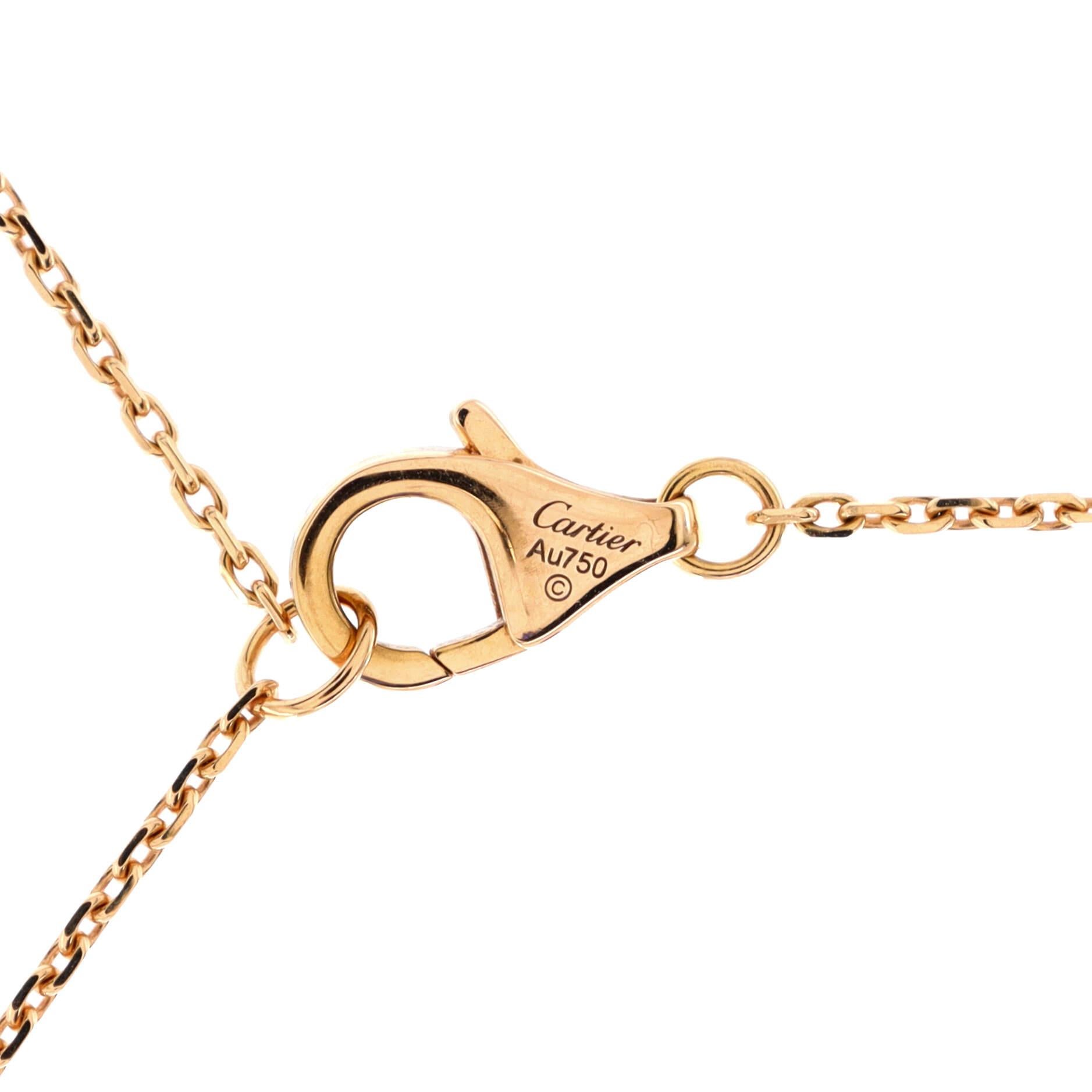 Cartier Torta-Herz-Anhänger-Halskette aus 18 Karat Roségold mit Pavé-Diamanten für Damen oder Herren