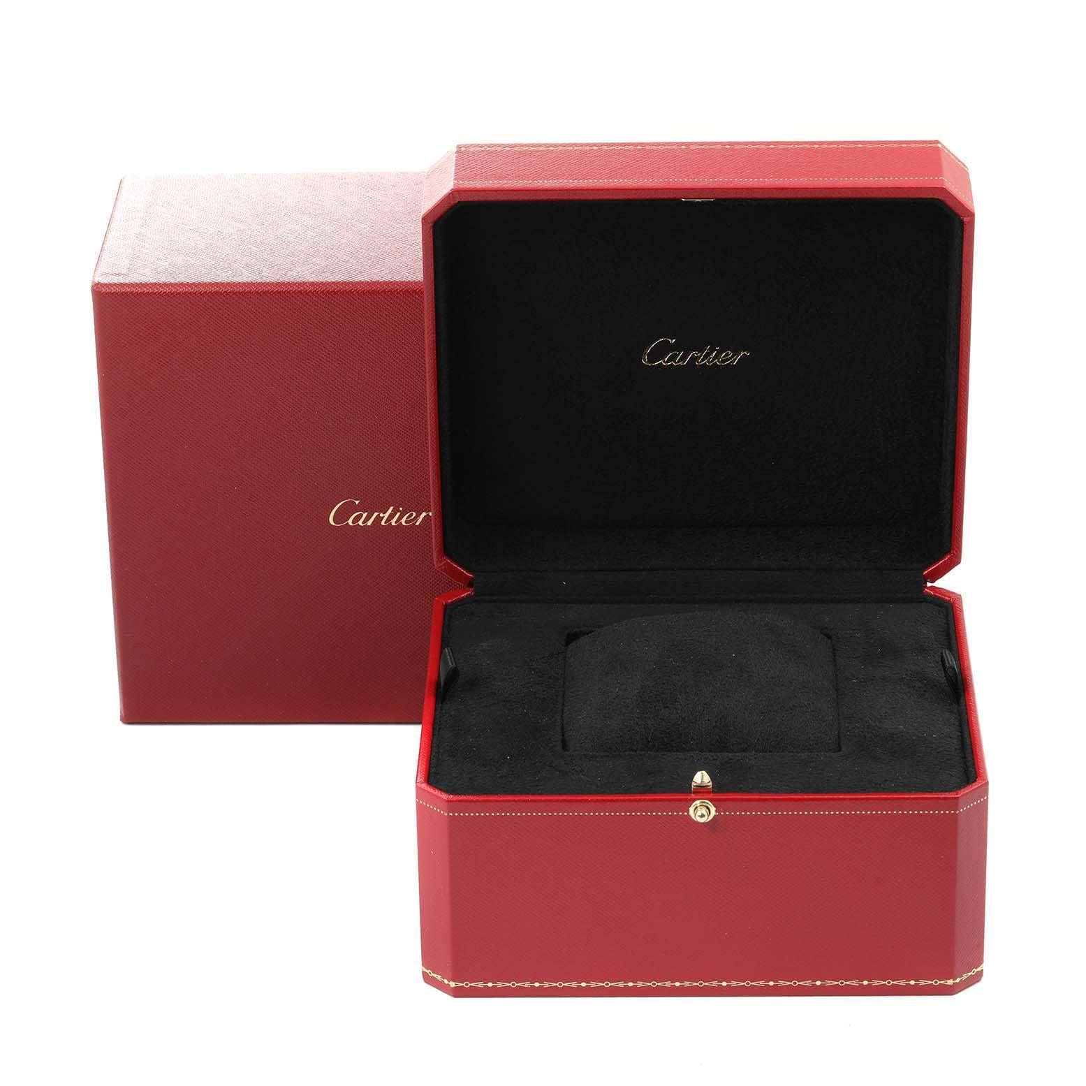 Cartier Tortue 18k Rose Gold Diamond Burgundy Strap Ladies Watch 2645 2