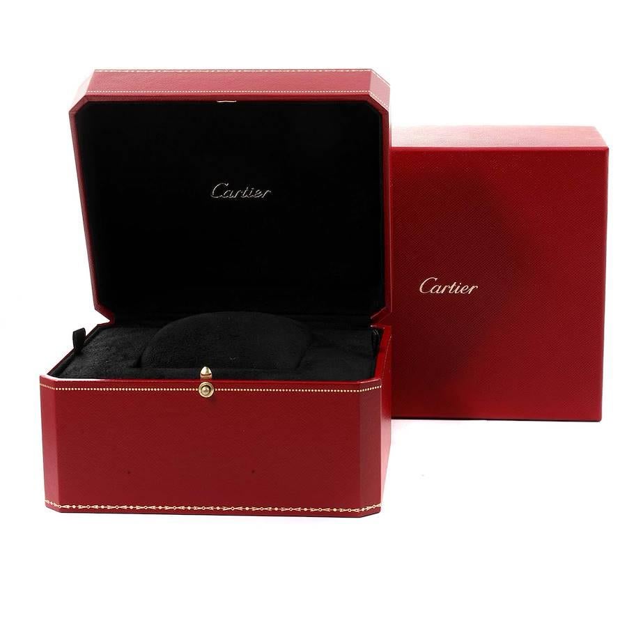 Cartier Tortue 18k White Gold Diamond Black Strap Ladies Watch WA507231 For Sale 1