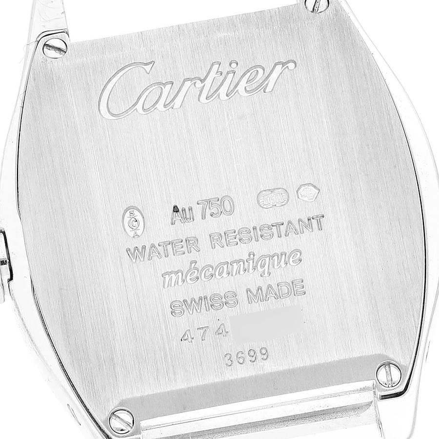 Cartier Tortue 18k White Gold Diamond Ladies Watch Wa501007 In Excellent Condition For Sale In Atlanta, GA