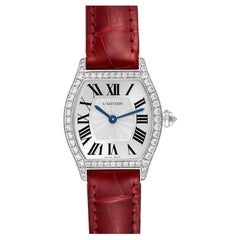 Cartier Tortue 18k White Gold Diamond Ladies Watch Wa501007