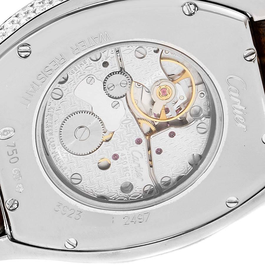 Cartier Tortue 18 Karat White Gold Diamond Men's Watch WA504351 For Sale 1