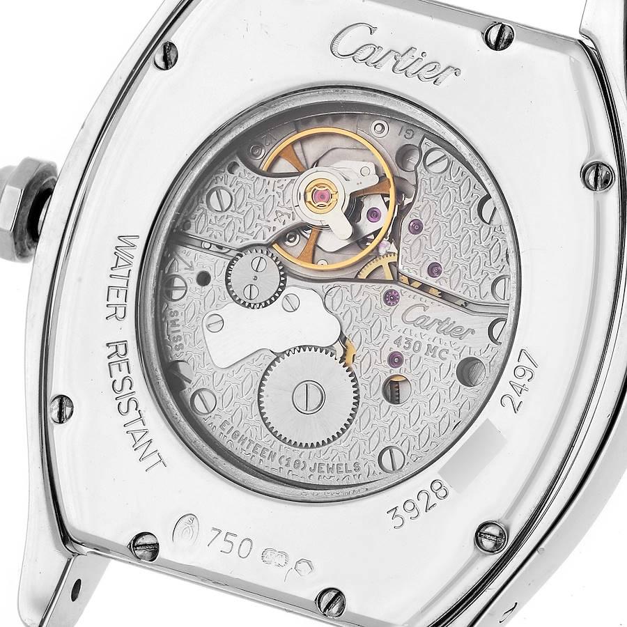 Cartier Tortue 18k White Gold Diamond Mens Watch WA504351 2