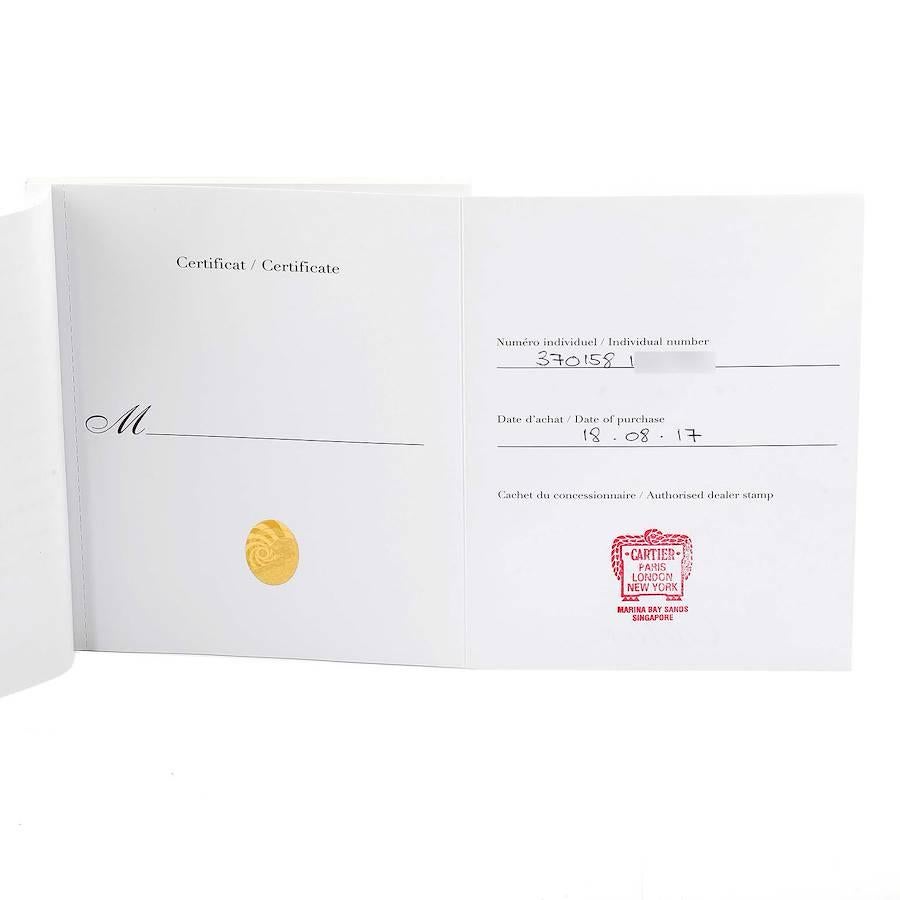 Cartier Montre Tortue en or blanc 18 carats avec cadran en argent et cadran pour femmes 3701, avec boîte et papiers d'origine en vente 1