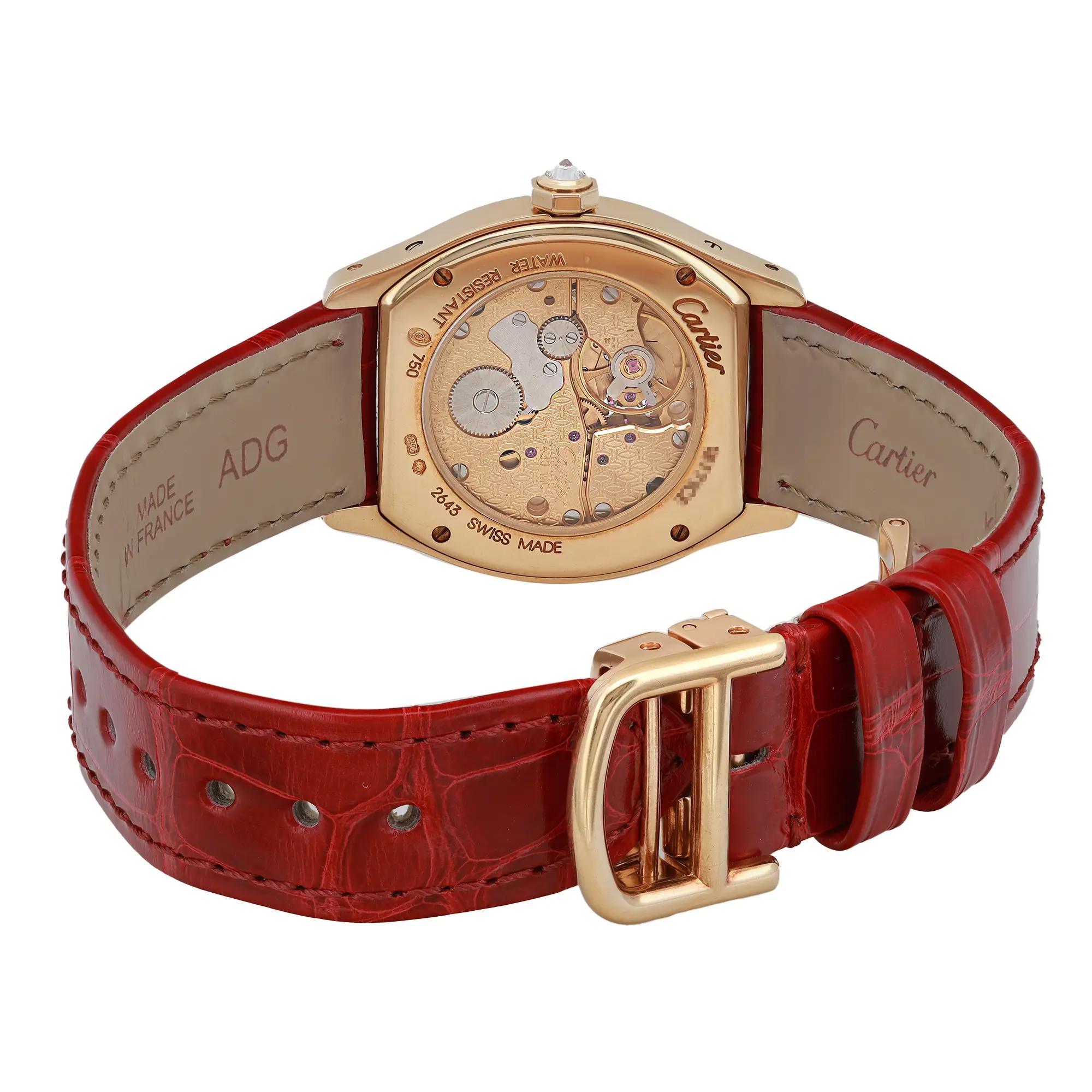 Cartier Tortue 18K Yellow Gold Diamond Silver Dial Hand Wind Ladies Watch 2643 1