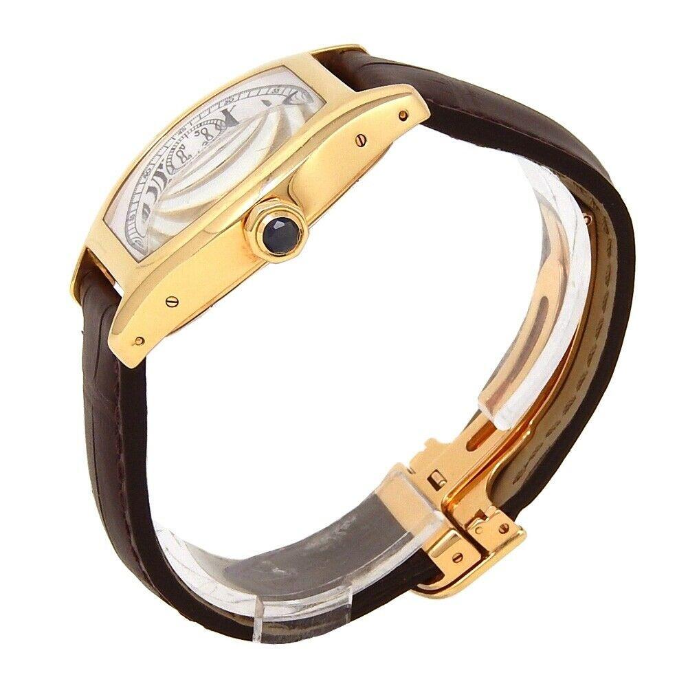 Brand: Cartier
Band Color: Brown	
Gender:	Men's
Case Size: 32-35.5mm	
MPN: Does Not Apply
Lug Width: 18mm	
Features:	12-Hour Dial, Gold Bezel, Roman Numerals, Sapphire Crystal, Skeleton Back, Swiss Made, Swiss Movement
Style: Casual	
Movement: