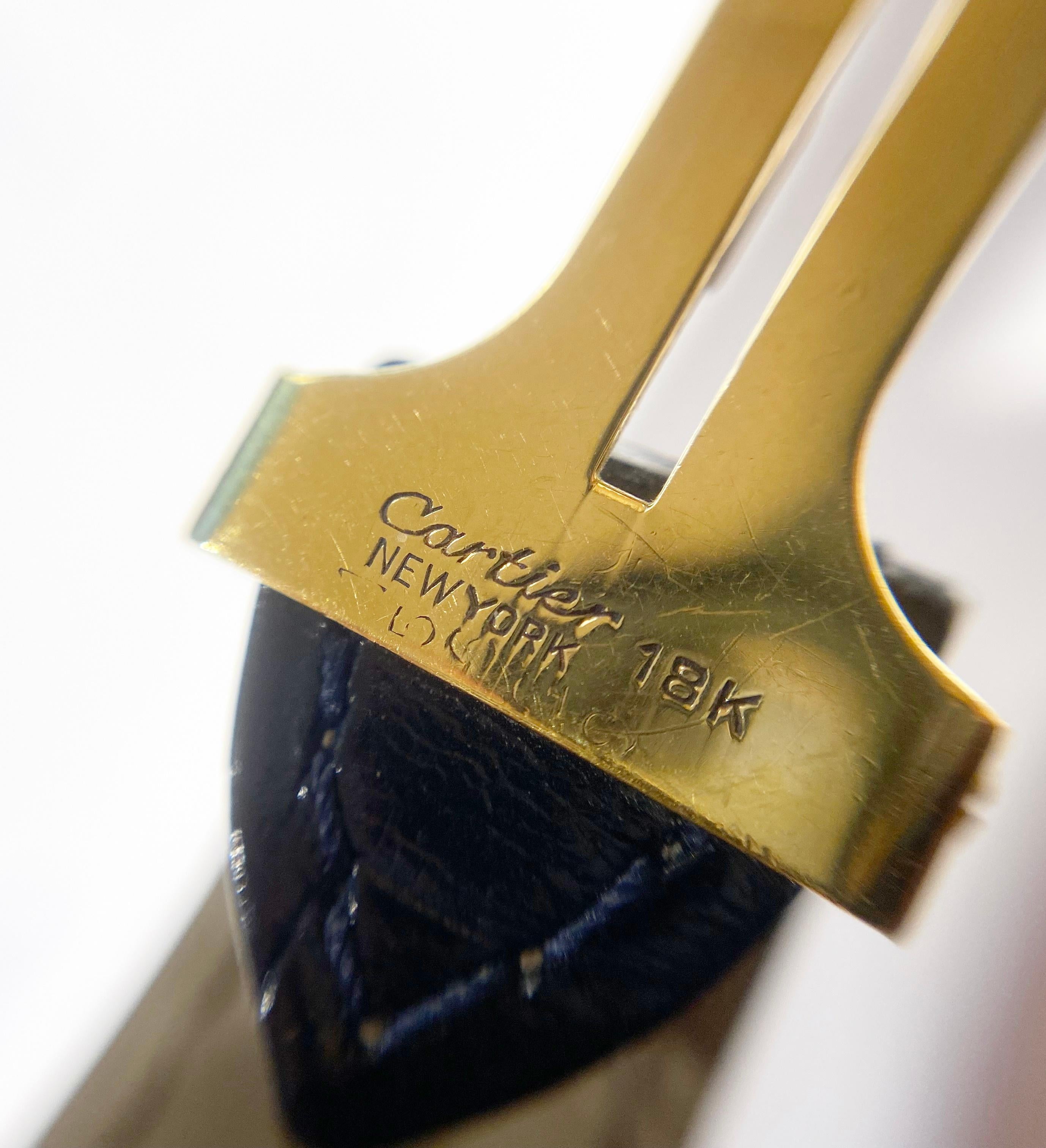 Cartier Tortue 18K Gelbgold Handaufzug Paris Zifferblatt 60035 New York Schnalle 1980 4