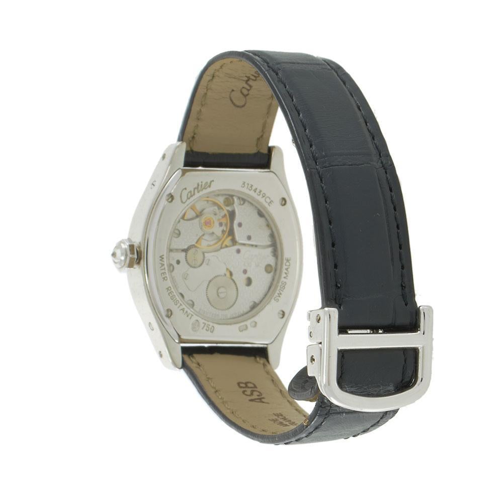 Women's or Men's Cartier Tortue 18KT White Gold Diamond Case 34 x 28MM – Manual Wind For Sale