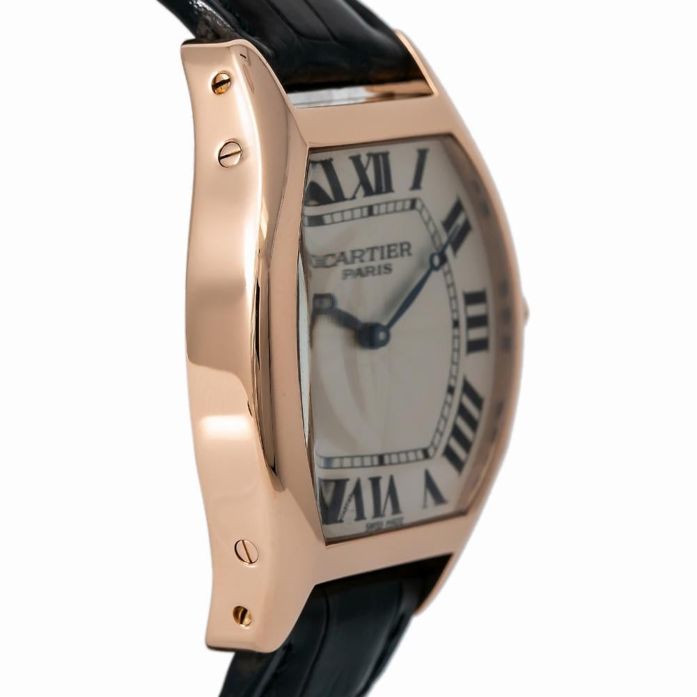 Cartier Tortue Reference #:2763J. Cartier Tortue XL 2763J Men Automatic Cream Dial Watch 18K Rose Gold 38mm. Verified and Certified by WatchFacts. 1 year warranty offered by WatchFacts.